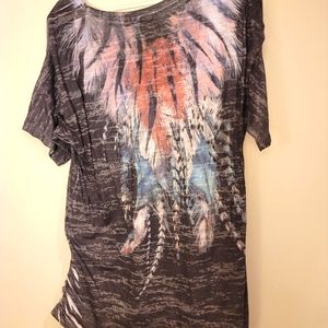 Feather print shirt
